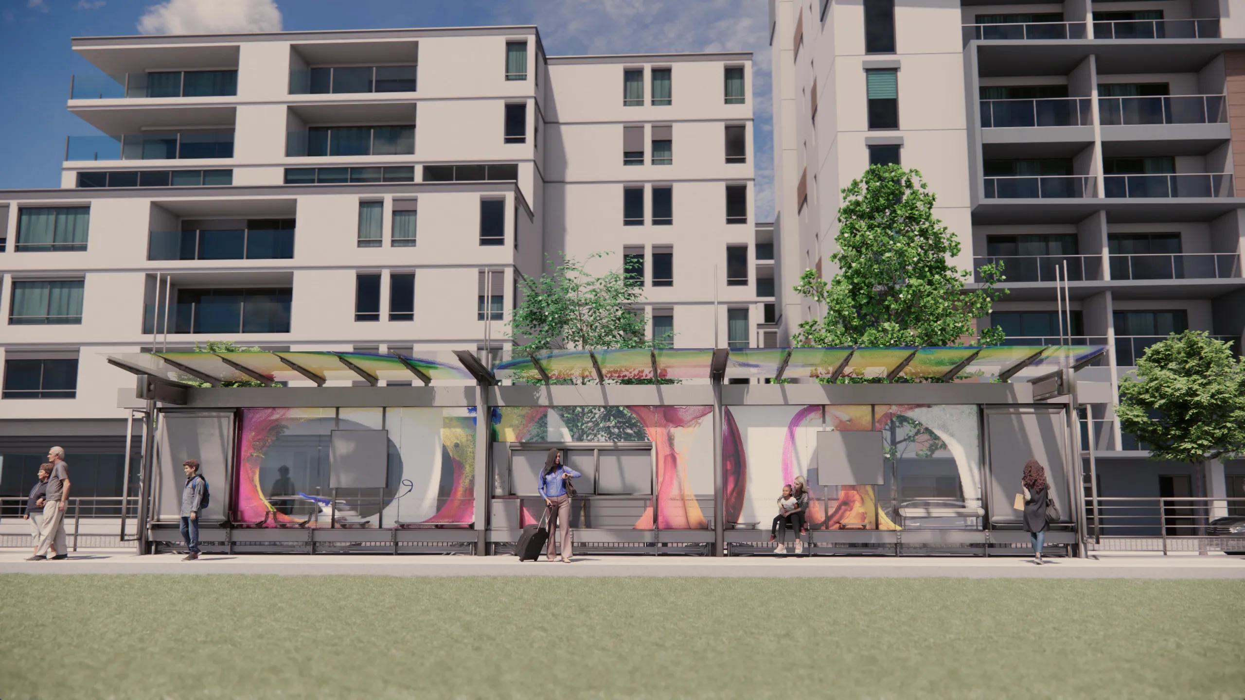 Simulation artistique, station Systral, Lyon, Io Burgard.