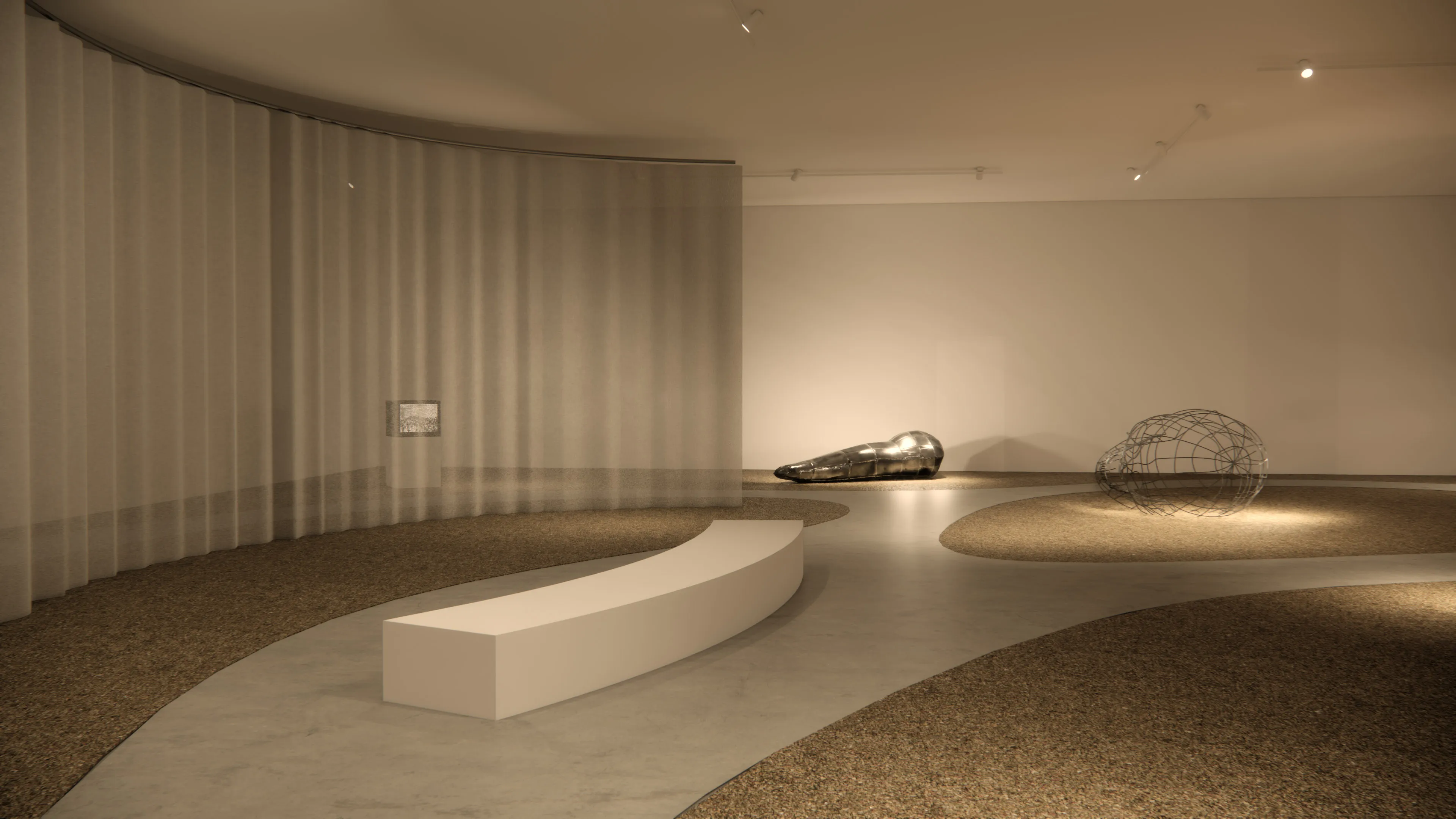 Scenographic rendering, Mohamed Bourouissa exhibition, Migros Museum, Zurich.