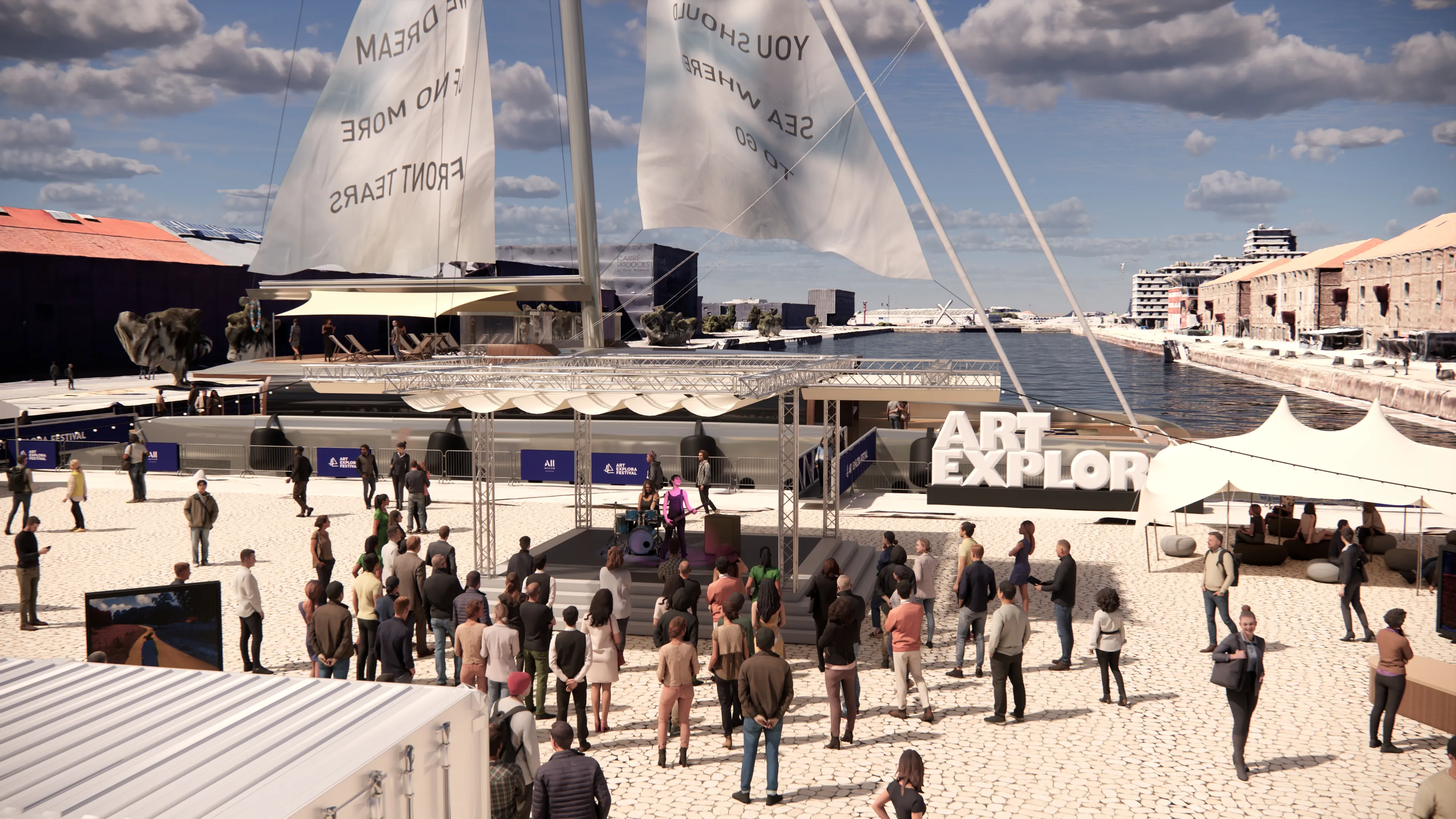 Art Explora Festival implantation simulation, Barcelona.