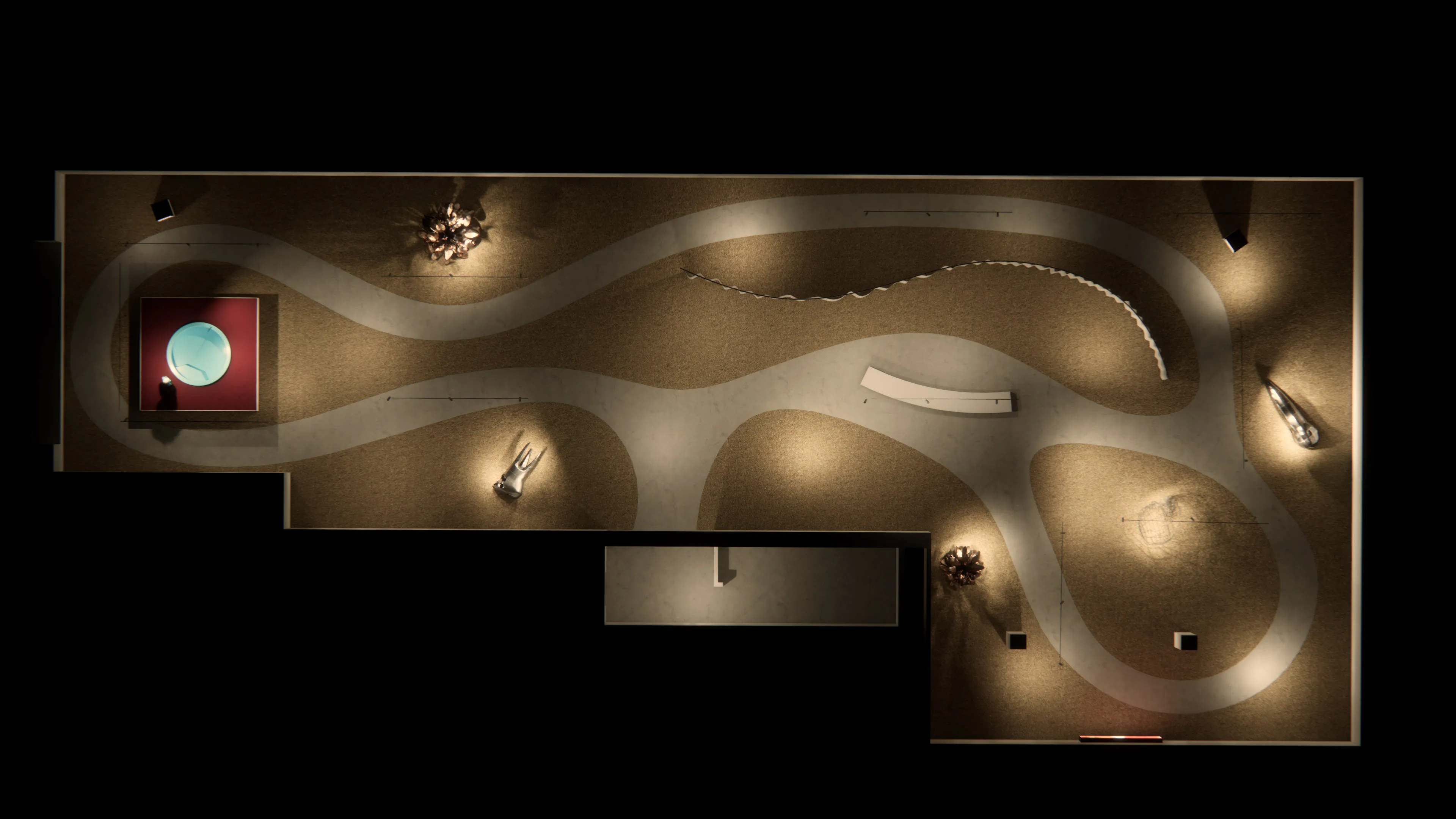 Scenographic rendering, Mohamed Bourouissa exhibition, Migros Museum, Zurich.