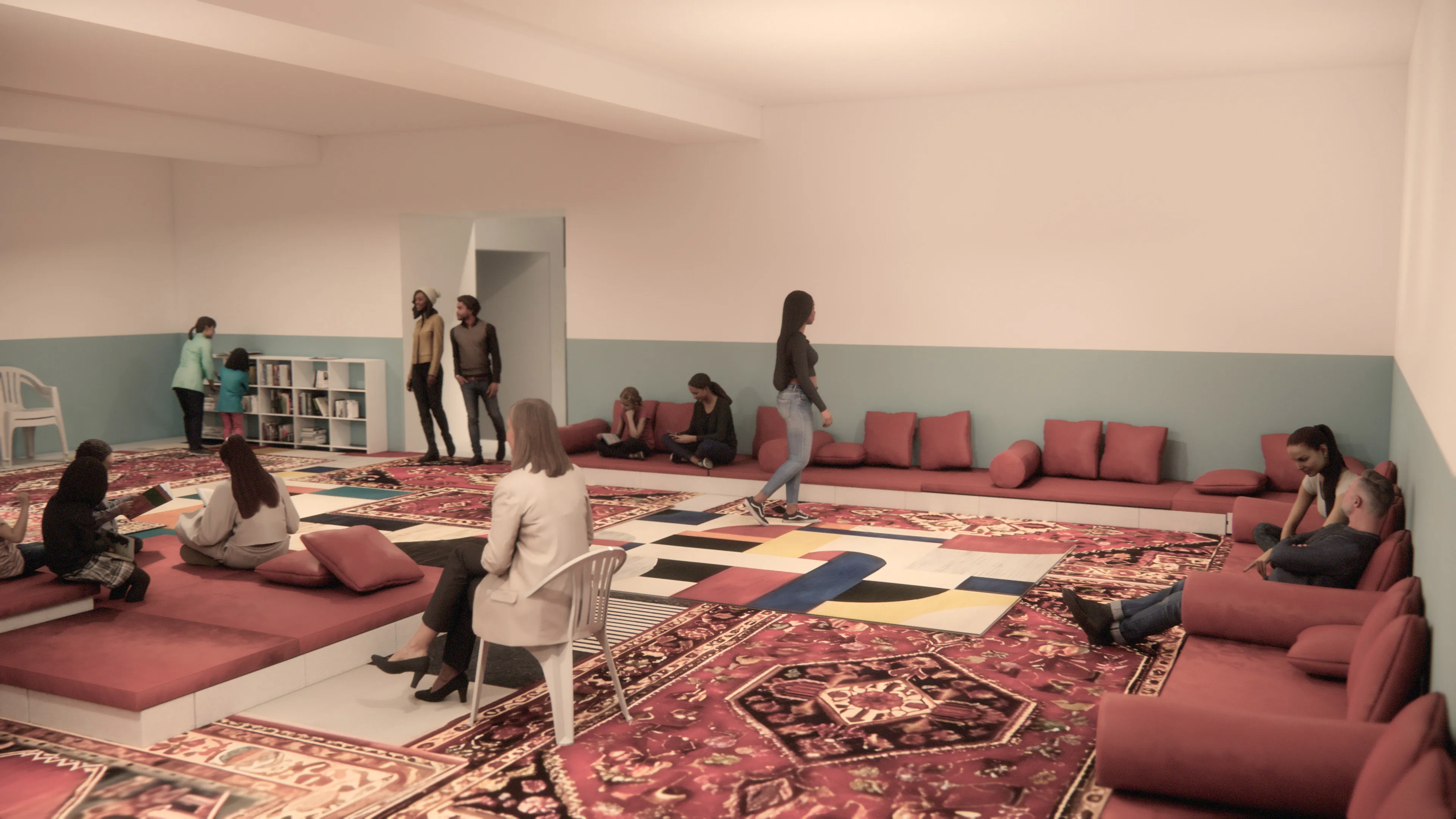 Scenographic rendering, Mohamed Bourouissa exhibition, Migros Museum, Zurich.